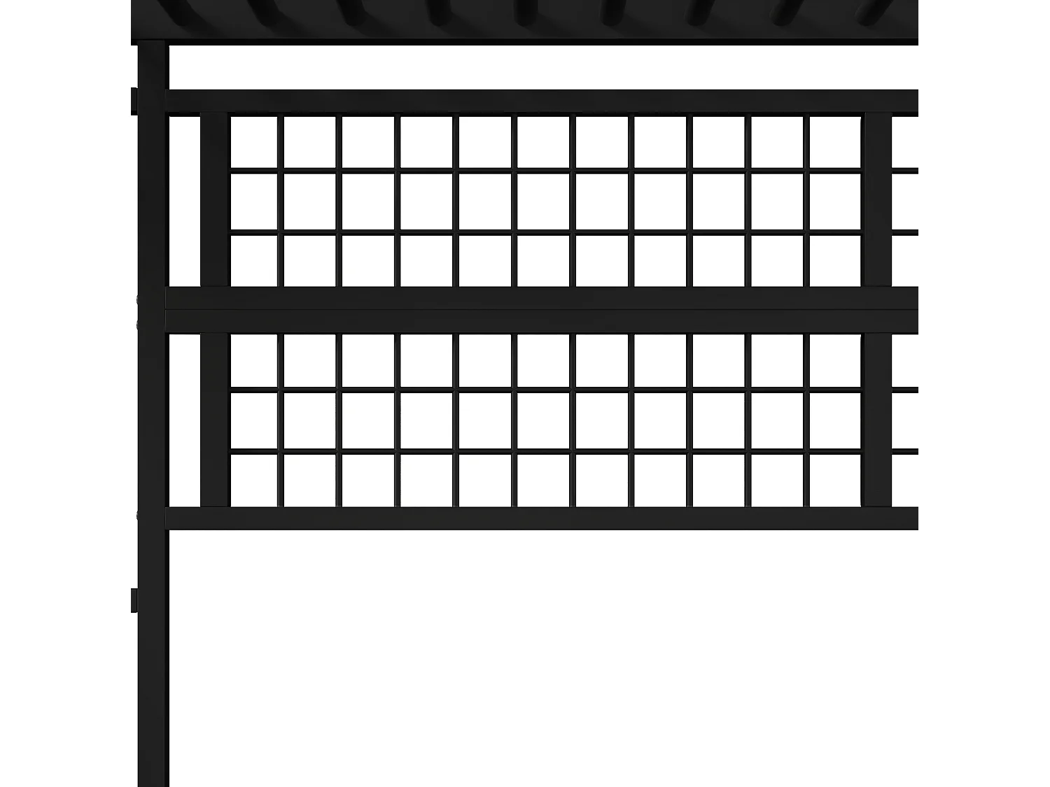 Lit Mezzanine 140x200cm - Multifonction avec Rangements - LED Intégrées - Filet Suspendu et Barre pour Vêtements - Structure Métallique - Noir