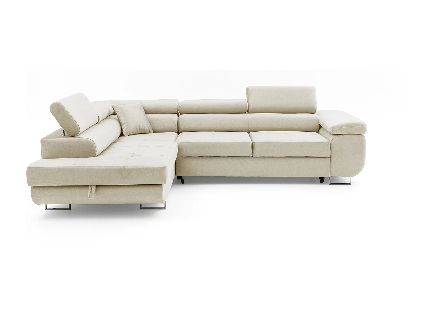 Ecksofa WILD L links mit Schlaffunktion 127x195 Velours beige
