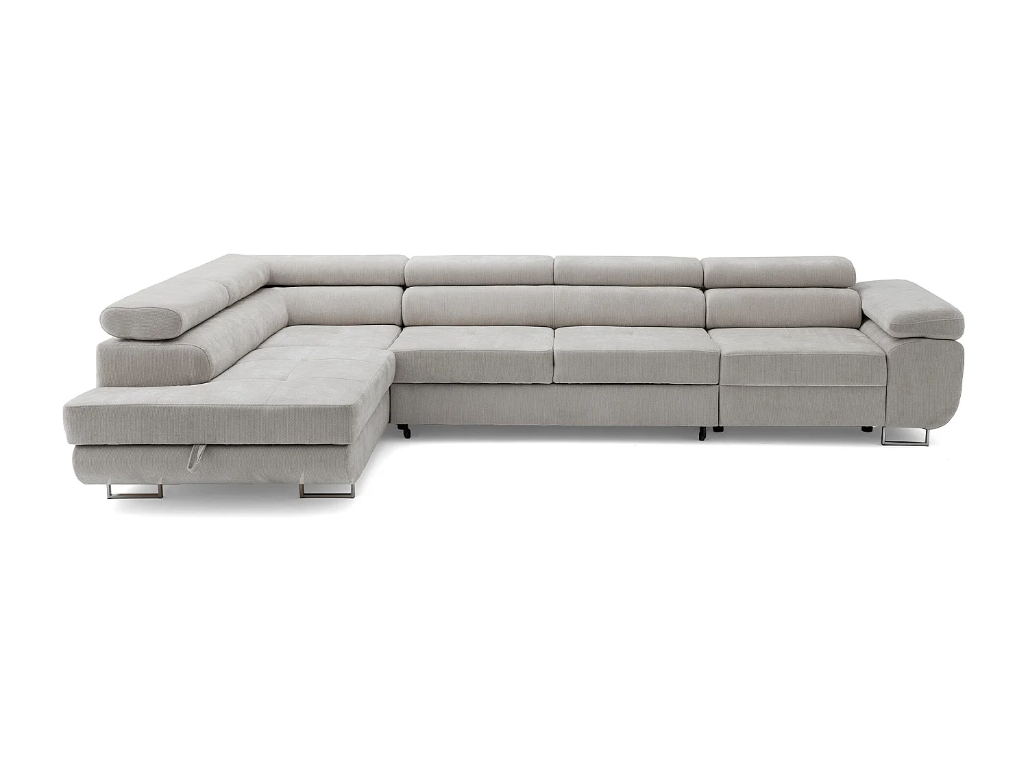 Canapé d'angle WILD MAXI L Gauche avec fonction couchage 125x195 Chenille Gris