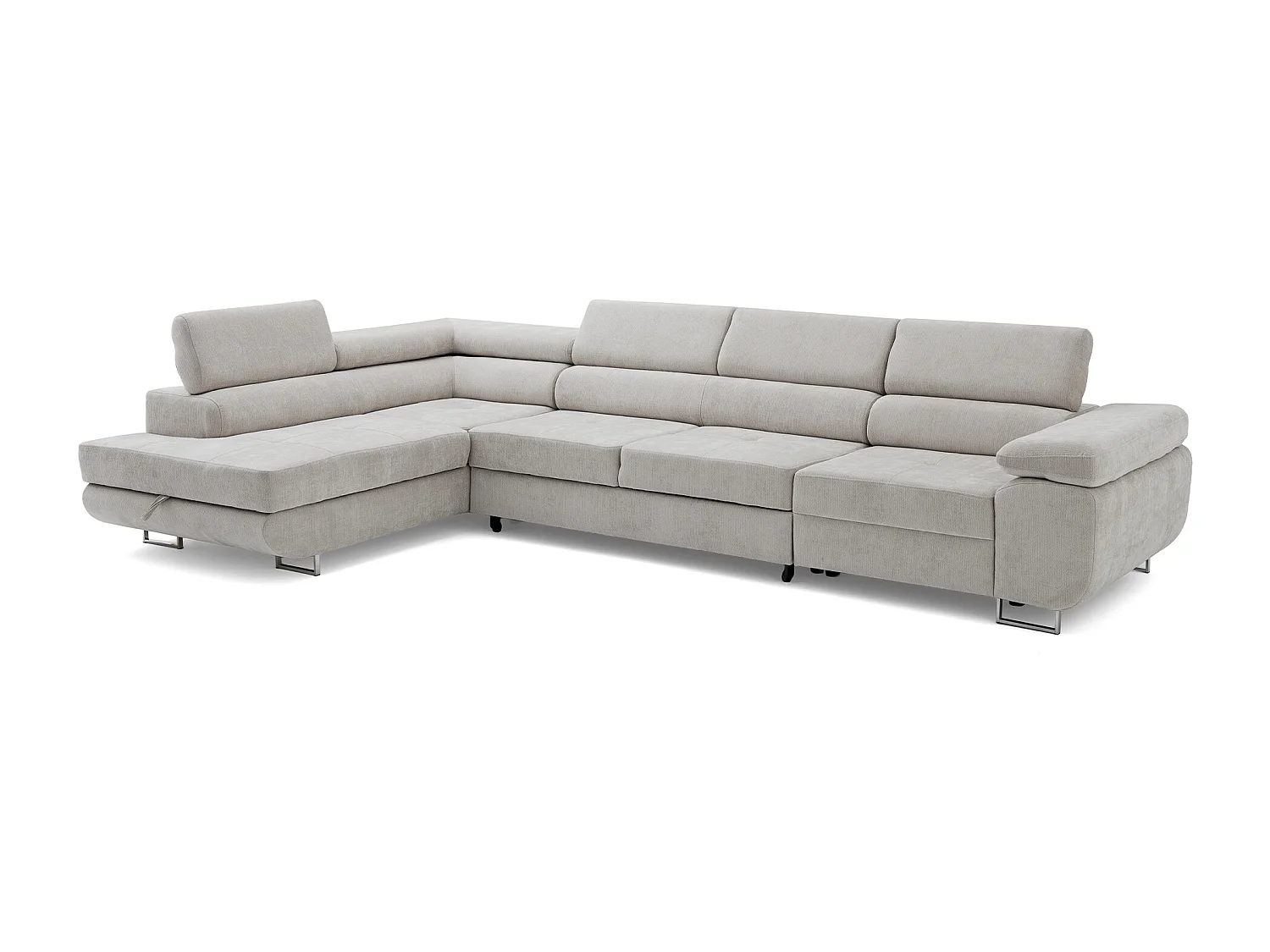 Canapé d'angle WILD MAXI L Gauche avec fonction couchage 125x195 Chenille Gris