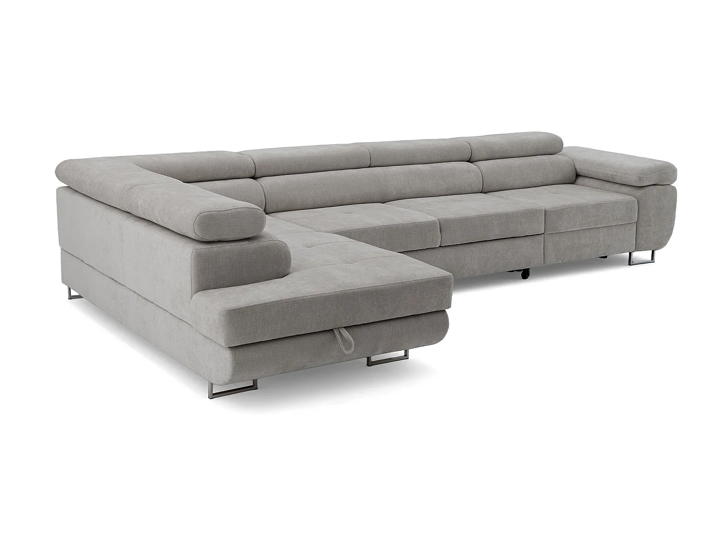 Canapé d'angle WILD MAXI L Gauche avec fonction couchage 125x195 Chenille Gris