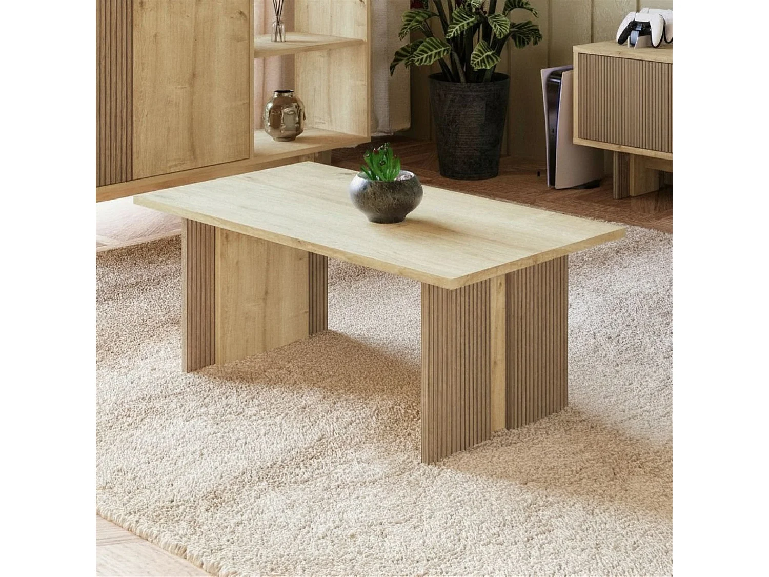 "Ravello" Holztisch - Beige, 90 x 50 x 40 cm, Elegant und Langlebig