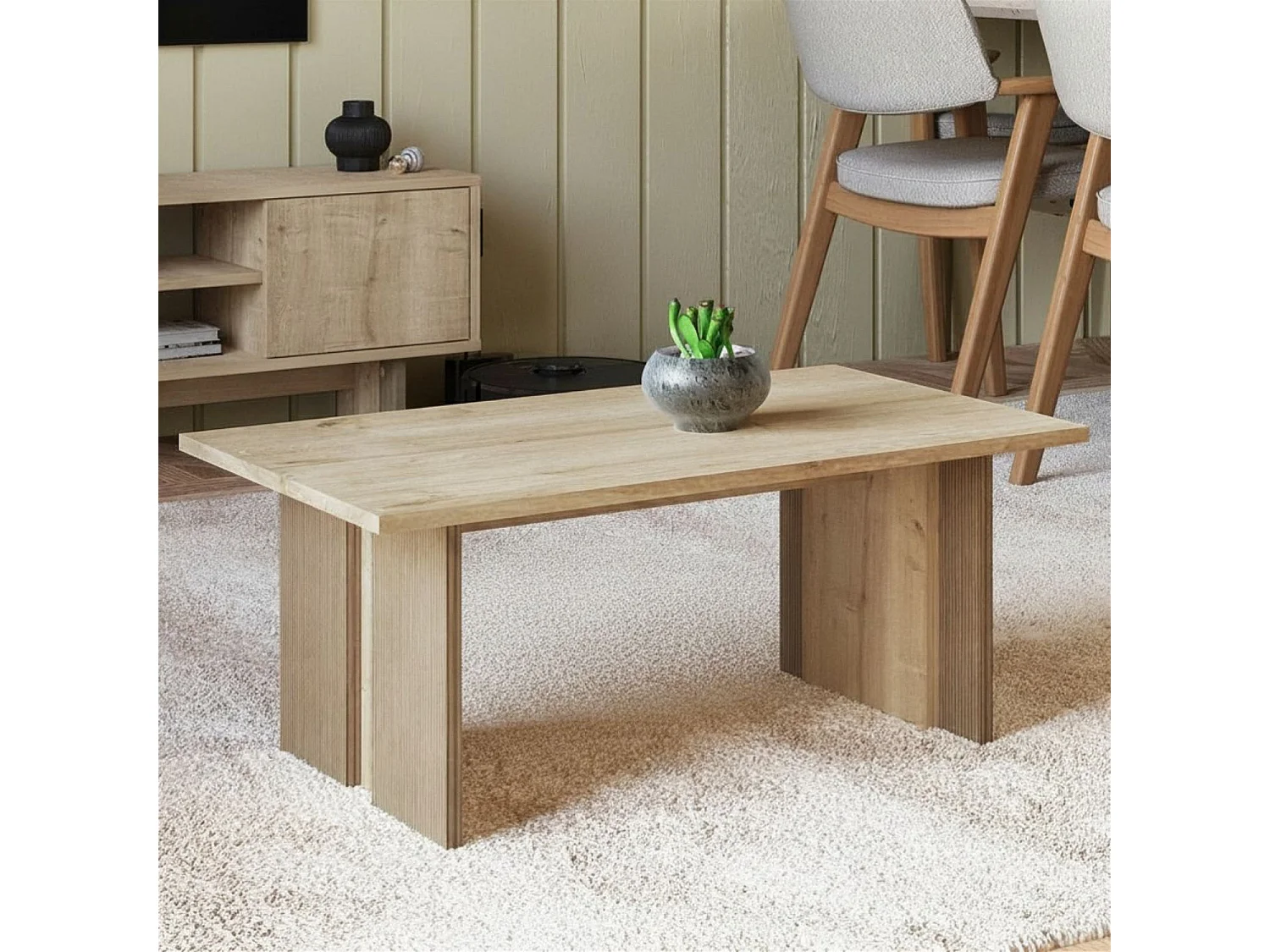"Ravello" Holztisch - Beige, 90 x 50 x 40 cm, Elegant und Langlebig