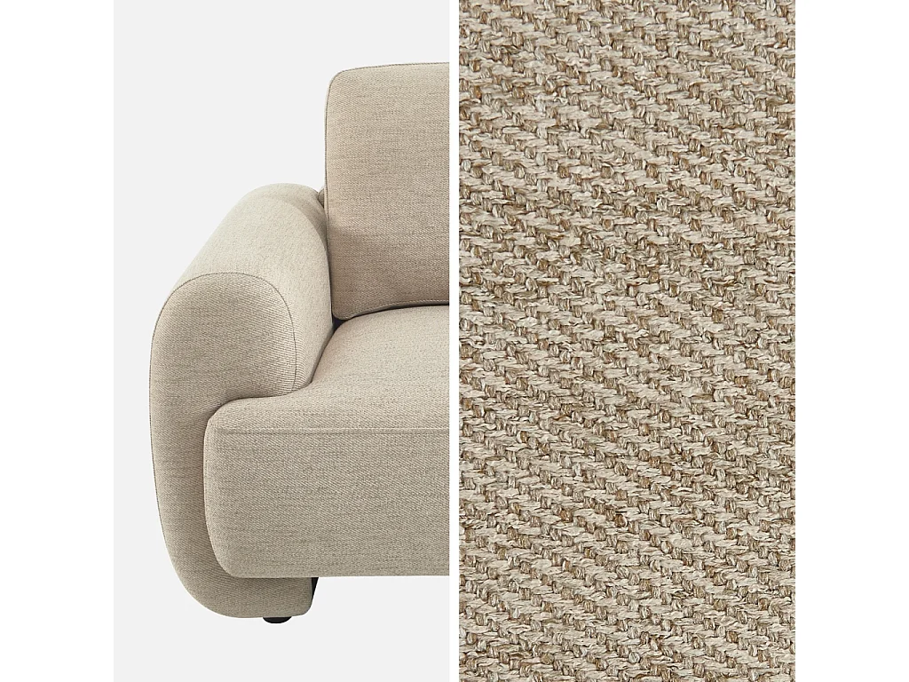 Divano in tessuto, 2 posti, beige