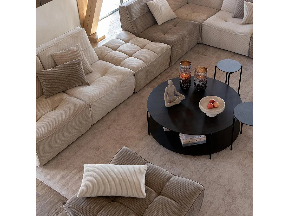Table Basse Design "Rodolfo" 113cm Marron Foncé