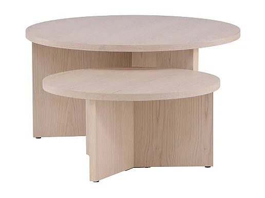 Lot de 2 Tables Basses Design "Salto" 85cm Naturel