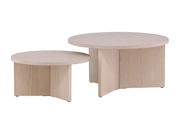 Lot de 2 Tables Basses Design "Salto" 85cm Naturel