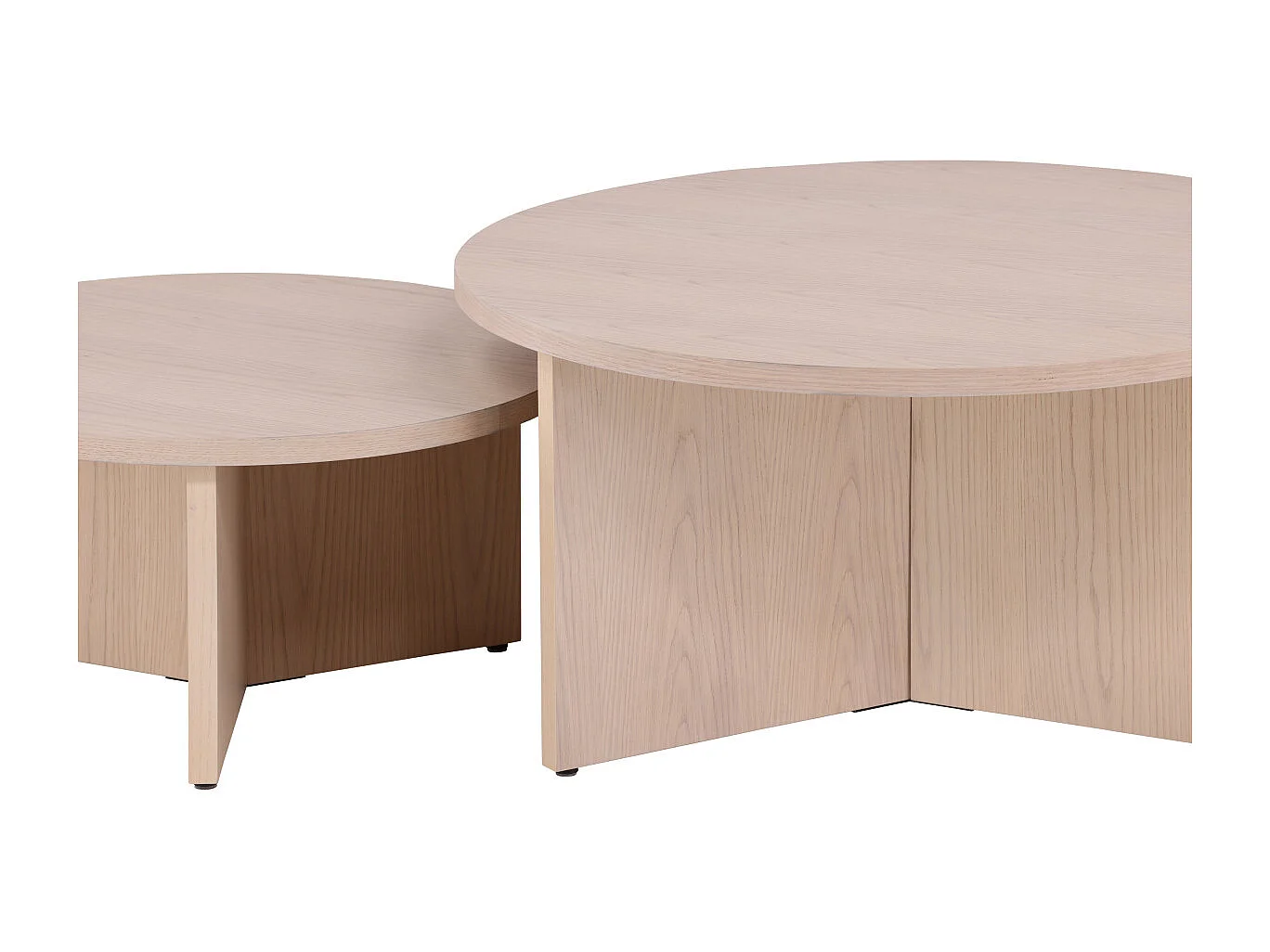 Lot de 2 Tables Basses Design "Salto" 85cm Naturel