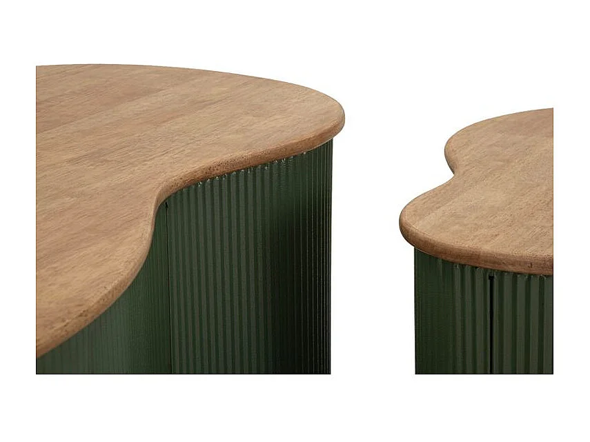 Ensemble table basse francfort verte 2 pièces 87 x 53x32 - 50 x 35x28
