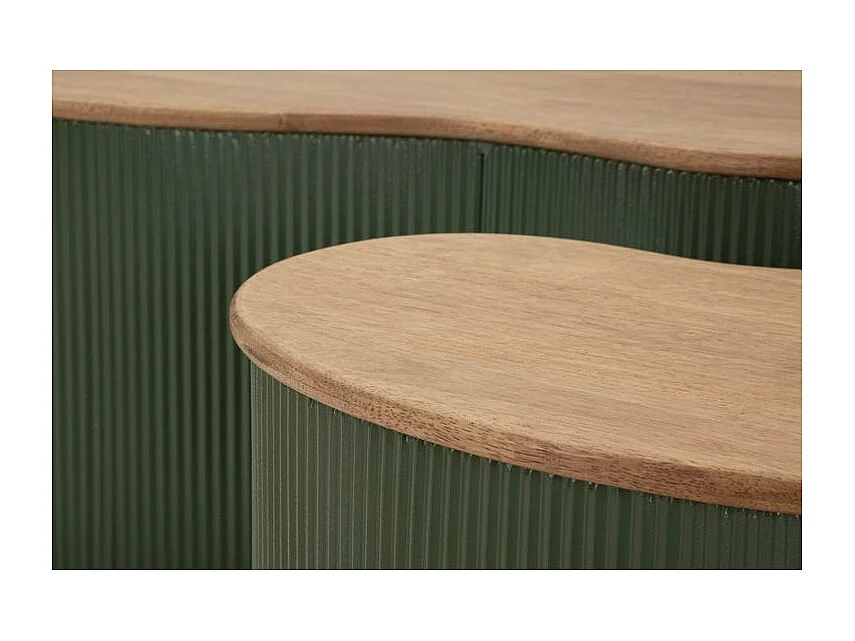 Ensemble table basse francfort verte 2 pièces 87 x 53x32 - 50 x 35x28
