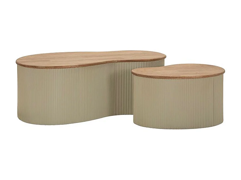Ensemble table basse francfort blanche 2 pièces 87 x 53x32 - 50 x 35x28