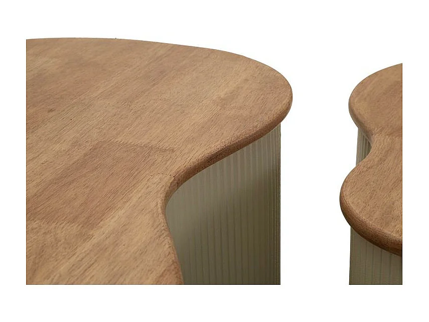 Ensemble table basse francfort blanche 2 pièces 87 x 53x32 - 50 x 35x28
