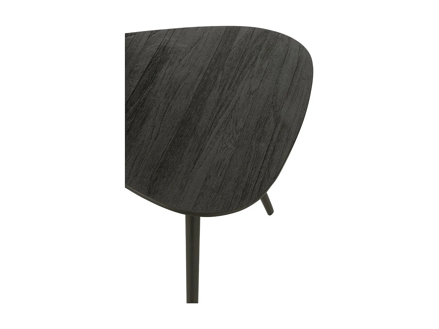 Lot de 2 Tables d'Appoint Triangles "Teck" 50cm Noir