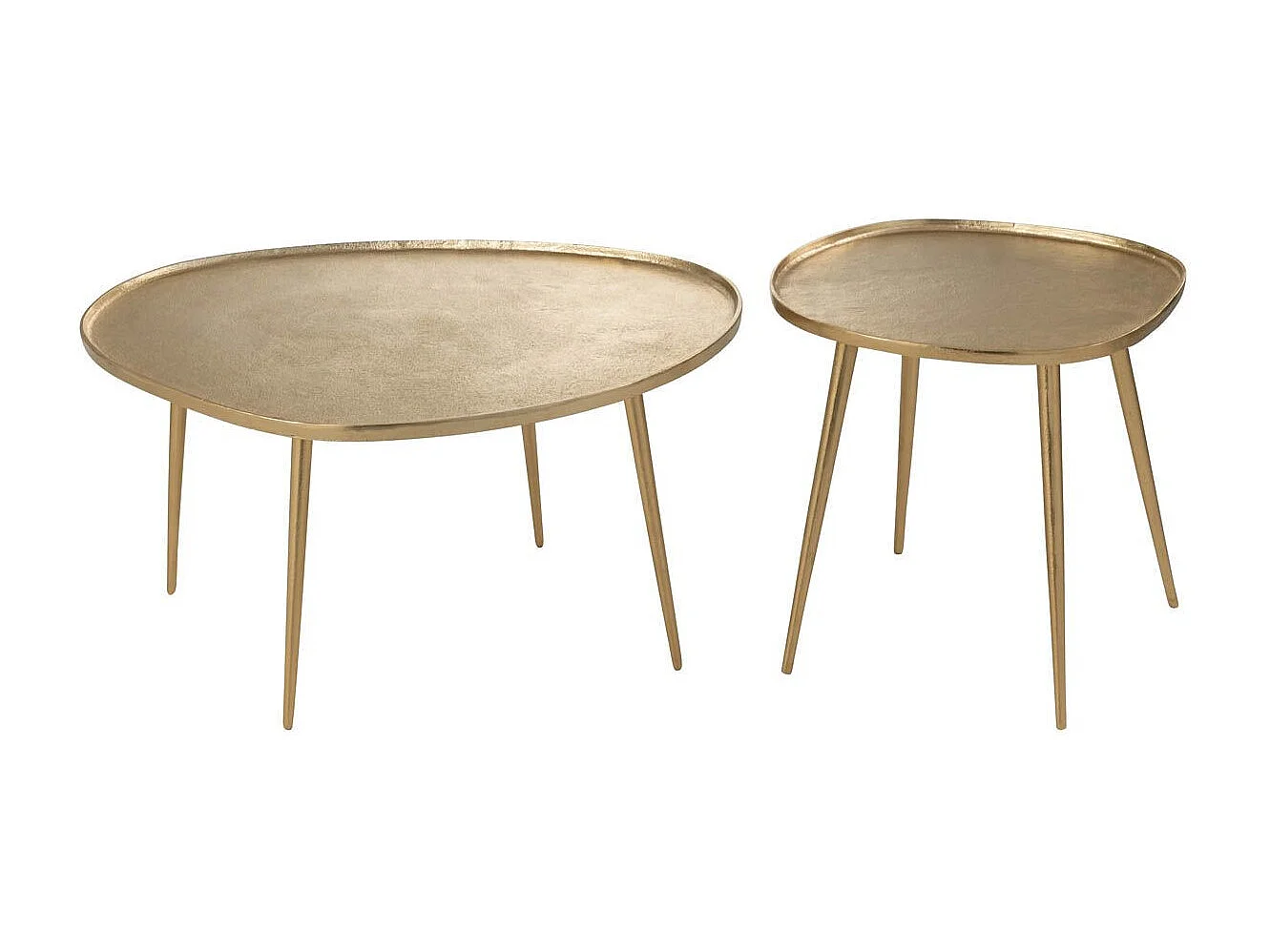 Lot de 2 Tables Basses "Vinta" 72cm Or