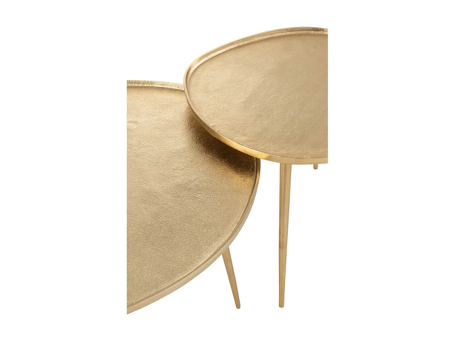 Lot de 2 Tables Basses "Vinta" 72cm Or