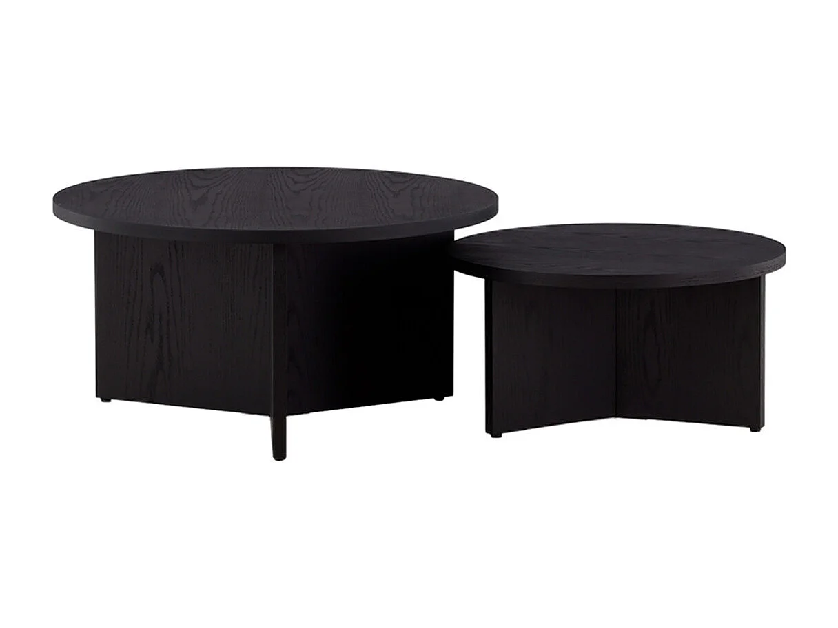 Lot de 2 Tables Basses Design "Salto" 85cm Noir