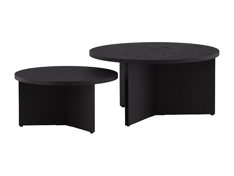 Lot de 2 Tables Basses Design "Salto" 85cm Noir