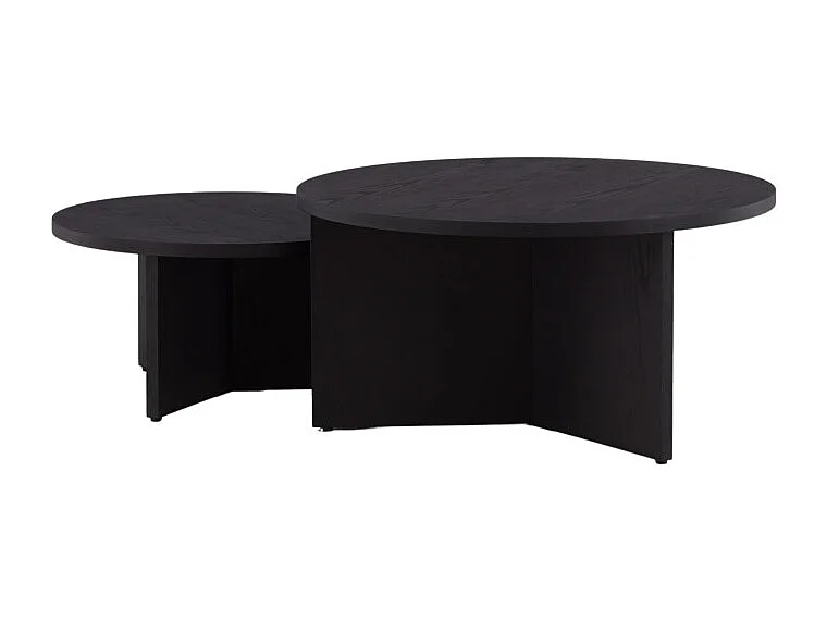Lot de 2 Tables Basses Design "Salto" 85cm Noir