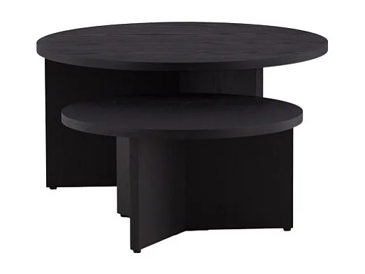 Lot de 2 Tables Basses Design "Salto" 85cm Noir