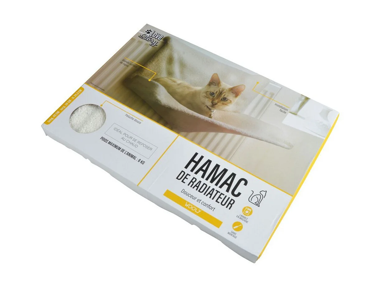 Hamac de Radiateur Pour Chat "Wooly" 45cm Écru