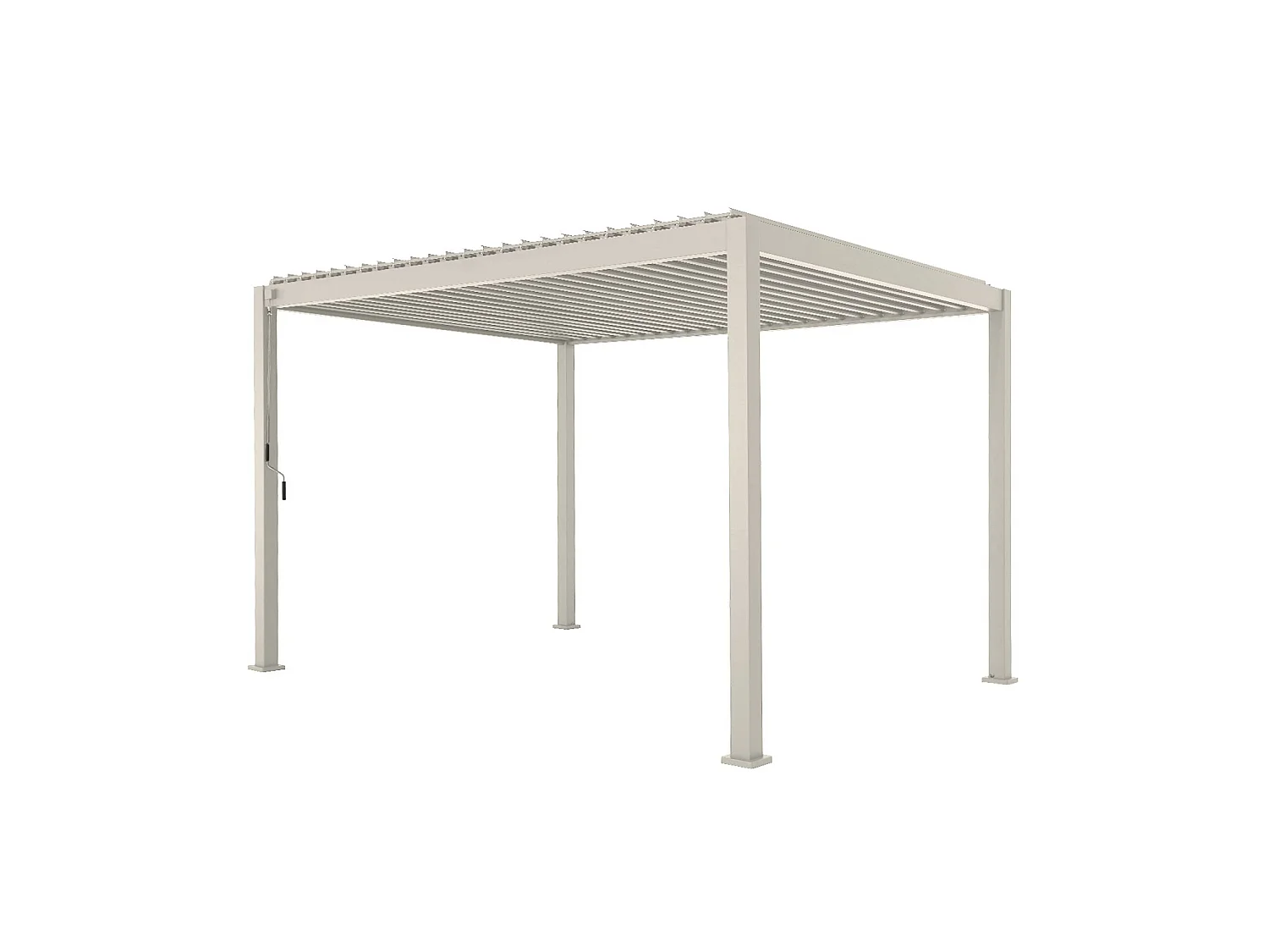 Pérgola bioclimática 3x4m + 2 toldos de 3m + 1 toldo de 4m beige