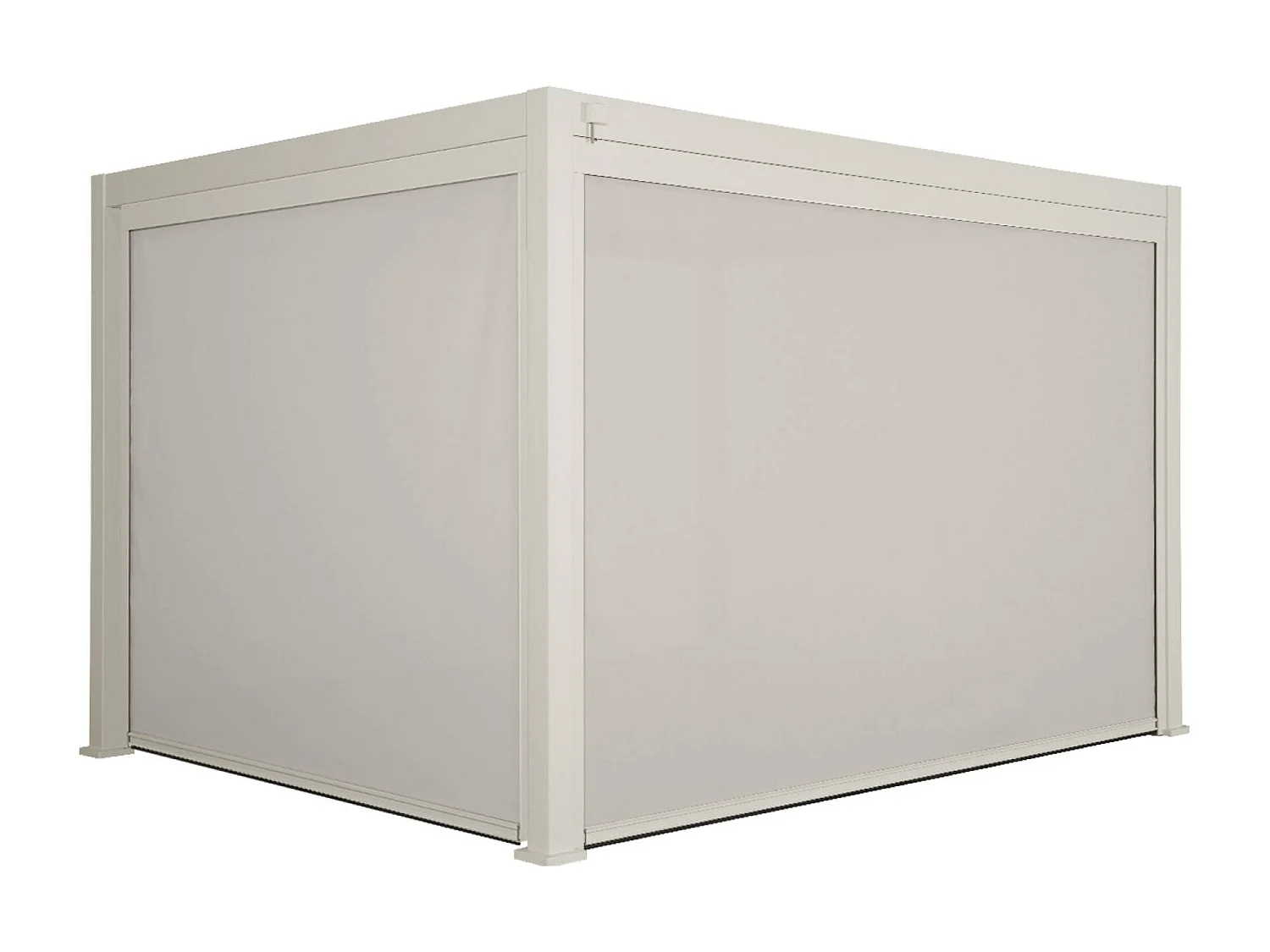 Pérgola bioclimática 3x4m + 2 toldos verticales de 3m y 4m beige