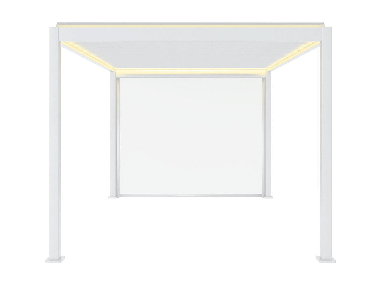 Pérgola bioclimática eléctrica triomphe led 3x4m + toldo 3m blanco
