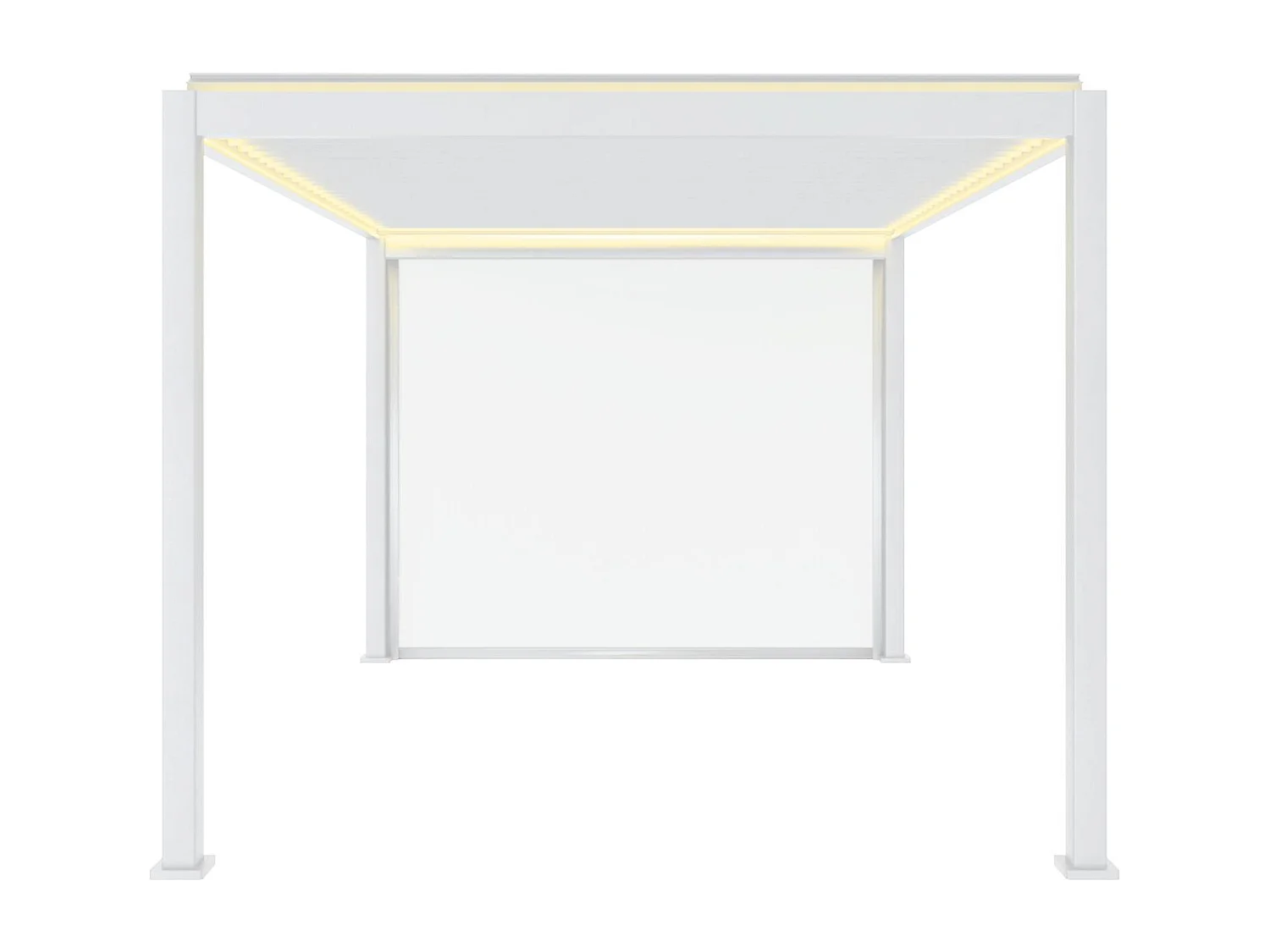 Pérgola bioclimática eléctrica triomphe led 3x4m + toldo 3m blanco