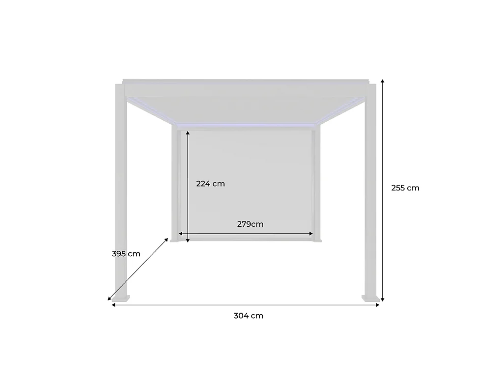 Pérgola bioclimática eléctrica triomphe led 3x4m + toldo 3m blanco