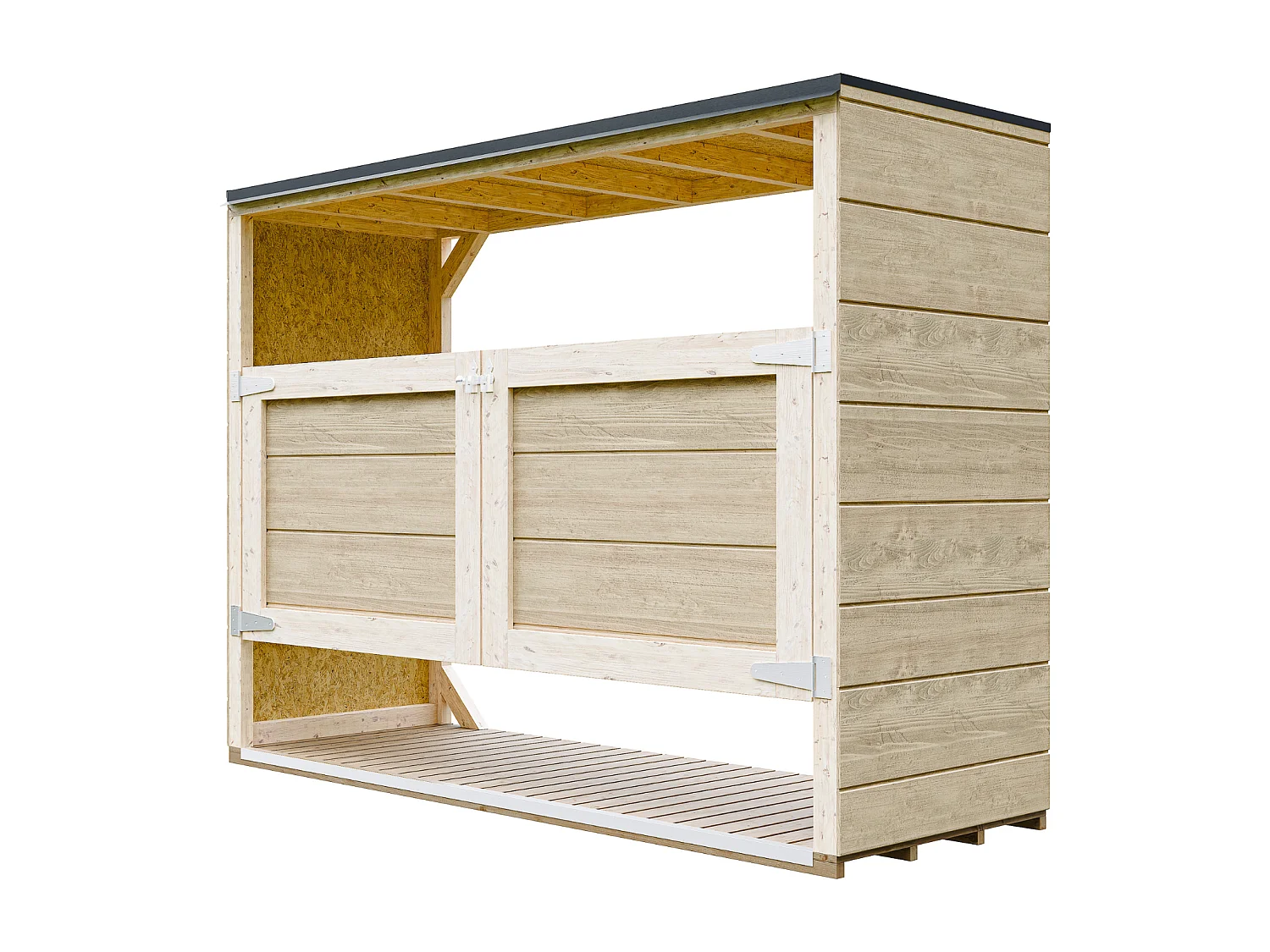 Abri de jardin pour poubelles, Cache poubelle extérieur 1,62 m² / 3x240L - M982A