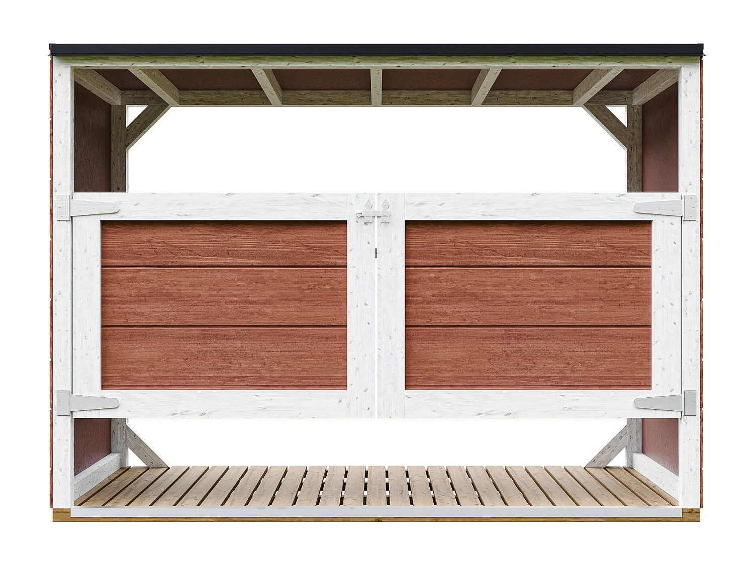Casetta da giardino per bidoni spazzatura - 1,62 m² / 3x240L - M982A-REDWOOD RED