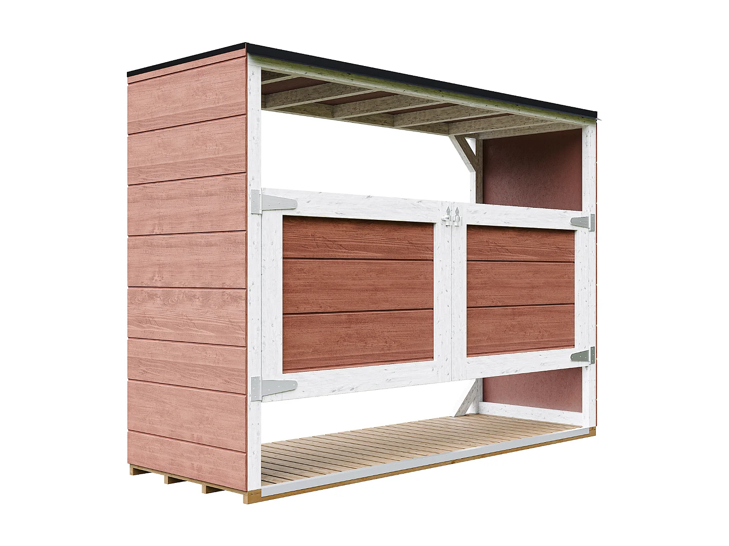 Casetta da giardino per bidoni spazzatura - 1,62 m² / 3x240L - M982A-REDWOOD RED