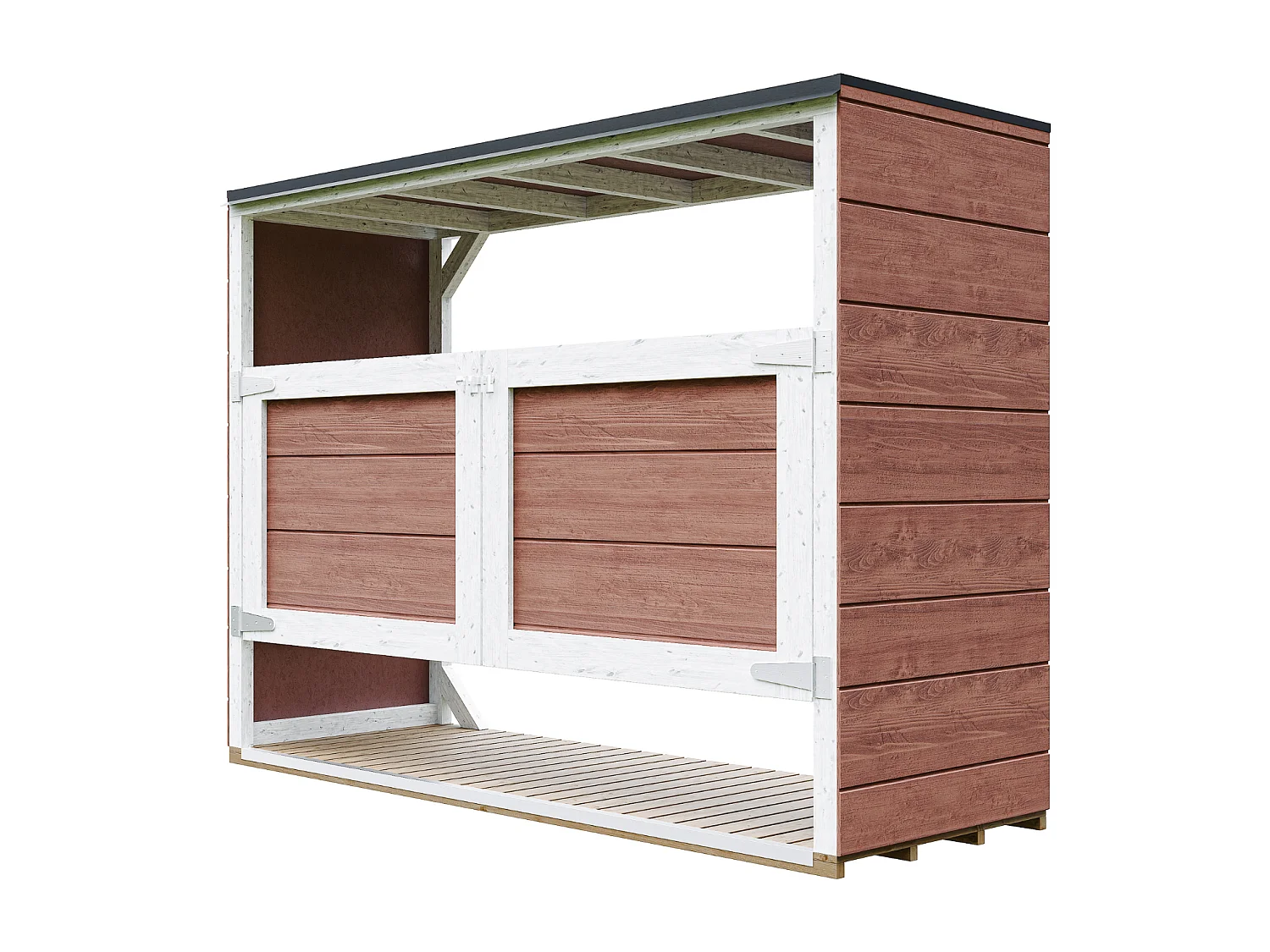 Casetta da giardino per bidoni spazzatura - 1,62 m² / 3x240L - M982A-REDWOOD RED