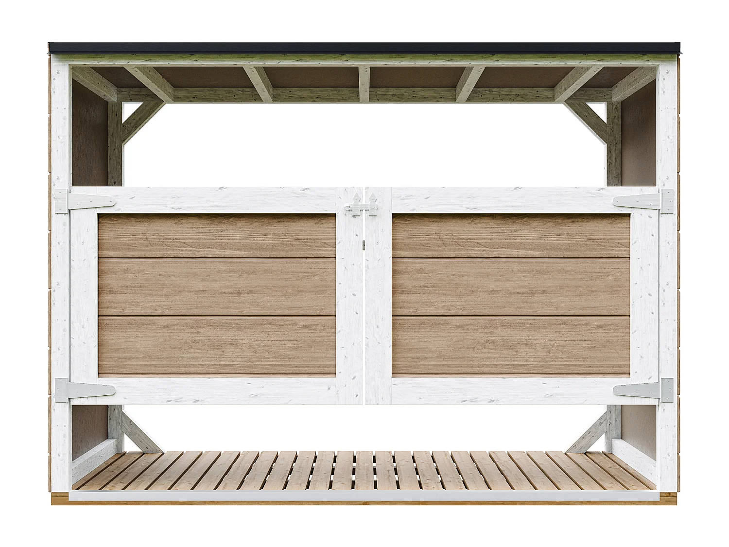 Abri de jardin pour poubelles, Cache poubelle extérieur 1,62 m² / 3x240L - M982A-TERRA BROWN