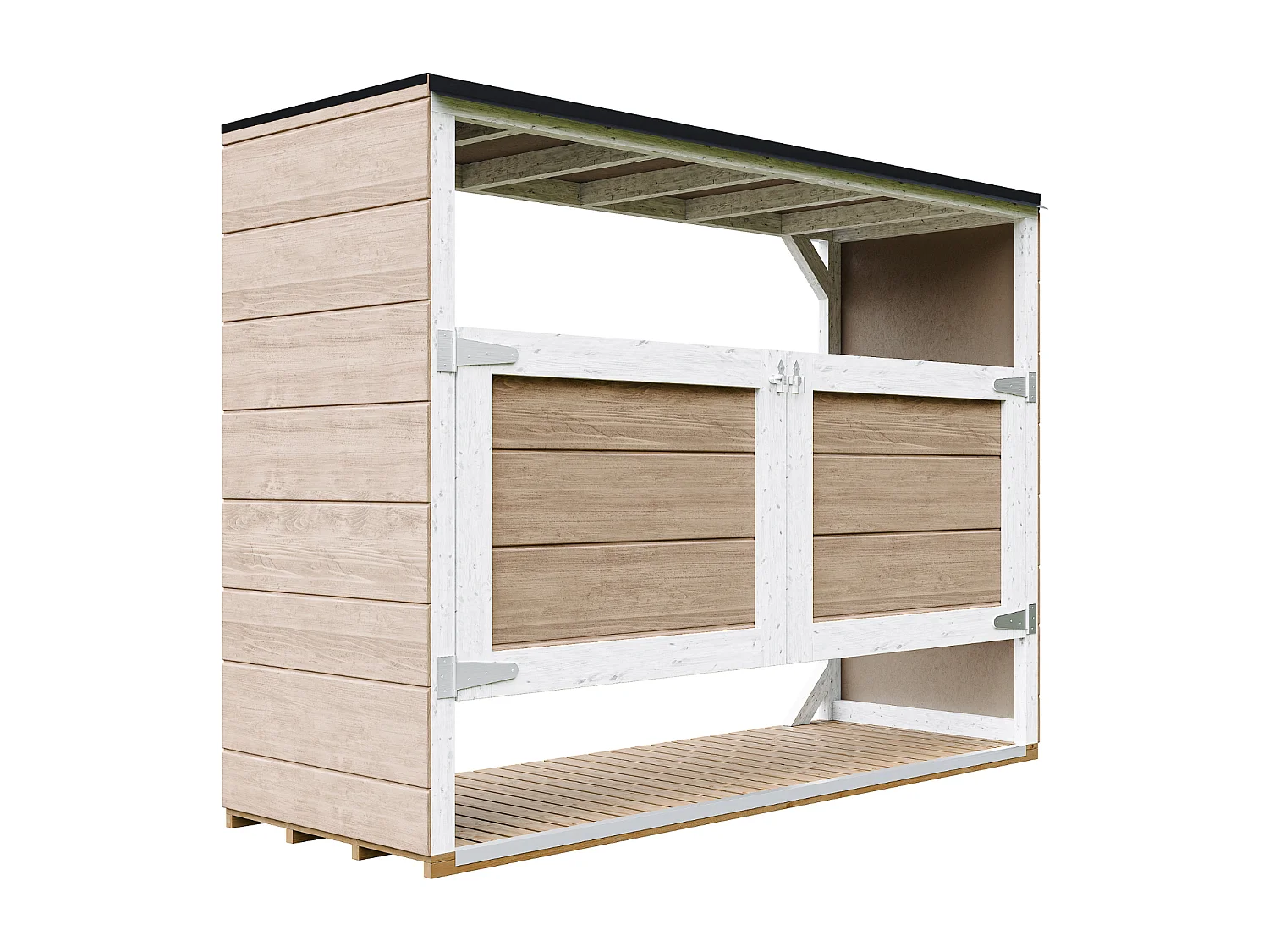 Abri de jardin pour poubelles, Cache poubelle extérieur 1,62 m² / 3x240L - M982A-TERRA BROWN
