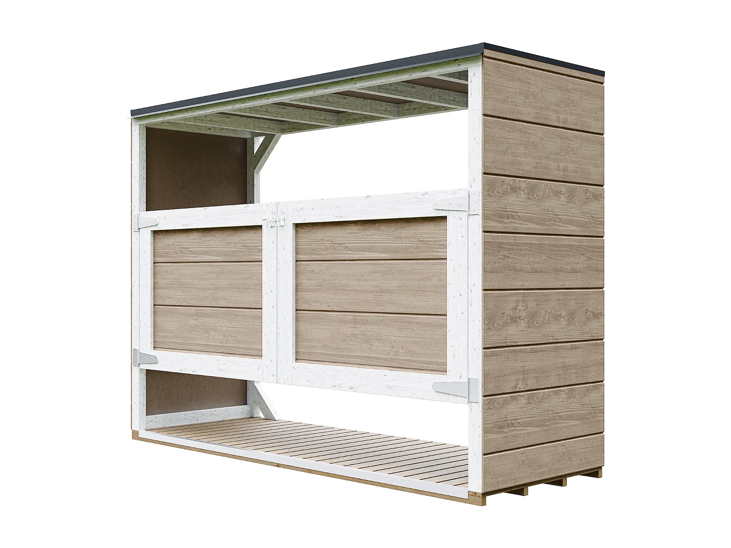 Abri de jardin pour poubelles, Cache poubelle extérieur 1,62 m² / 3x240L - M982A-TERRA BROWN