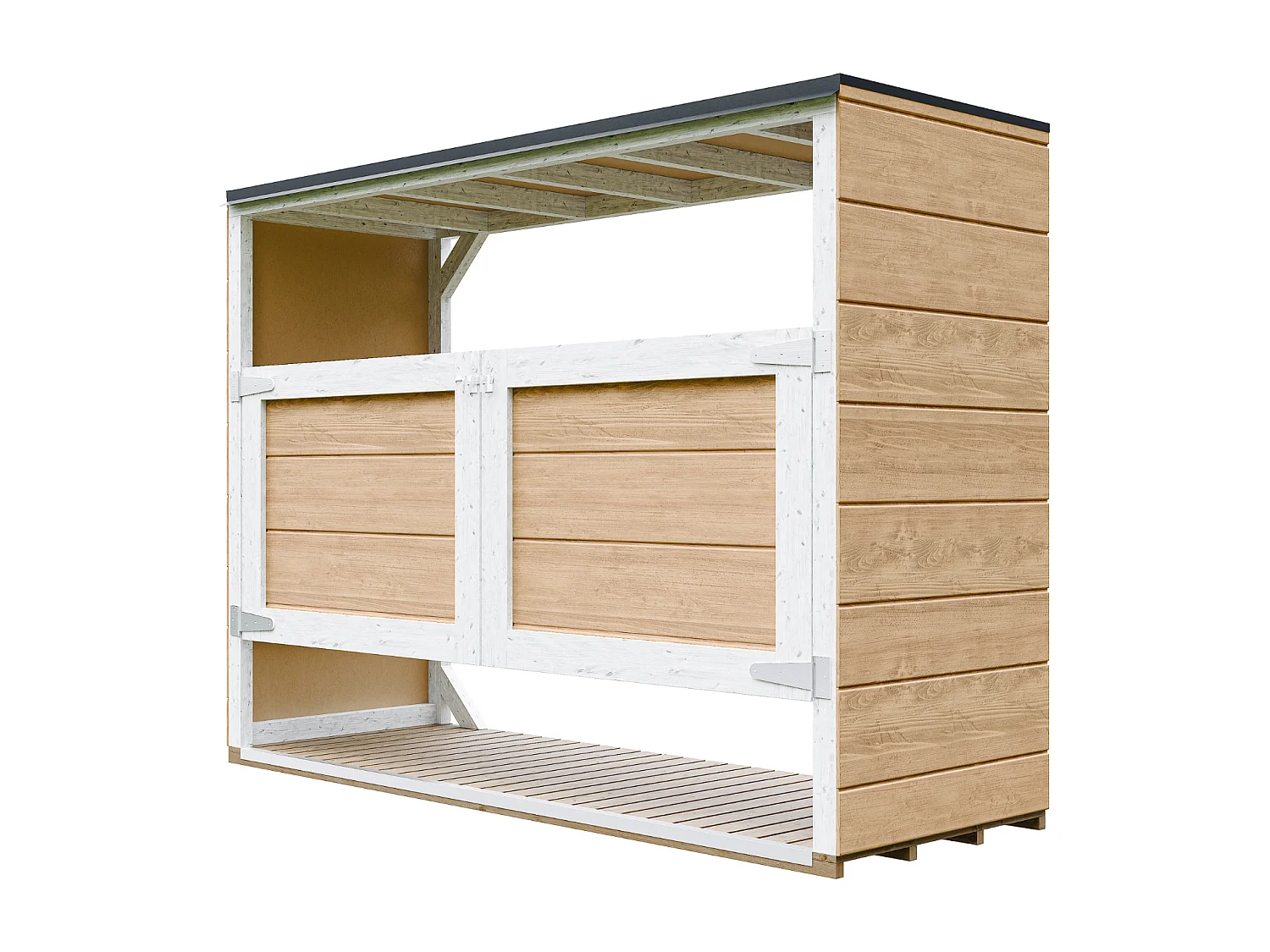 Abri de jardin pour poubelles, Cache poubelle extérieur 1,62 m² / 3x240L - M982A-HARVEST HONEY