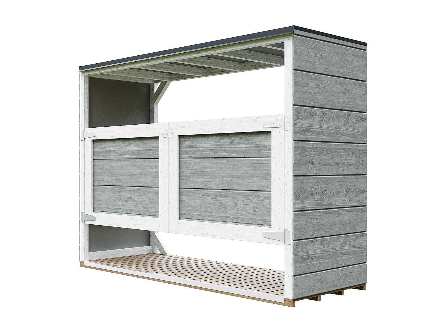 Abri de jardin pour poubelles, Cache poubelle extérieur 1,62 m² / 3x240L - M982A-TUNDRA GREY