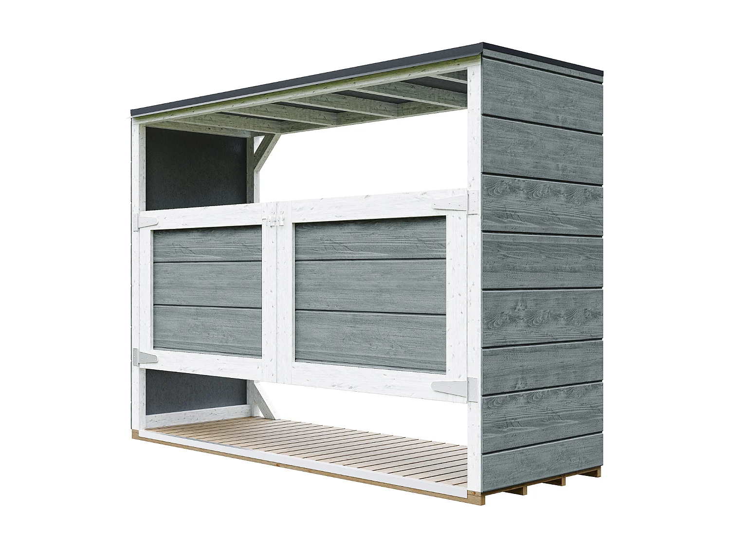 Abri de jardin pour poubelles, Cache poubelle extérieur 1,62 m² / 3x240L - M982A-CAVERN STEEL