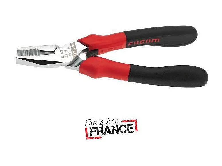 Alicate universal FACOM 187A.16CPEPB 165mm - Mangos bimateriales rojos