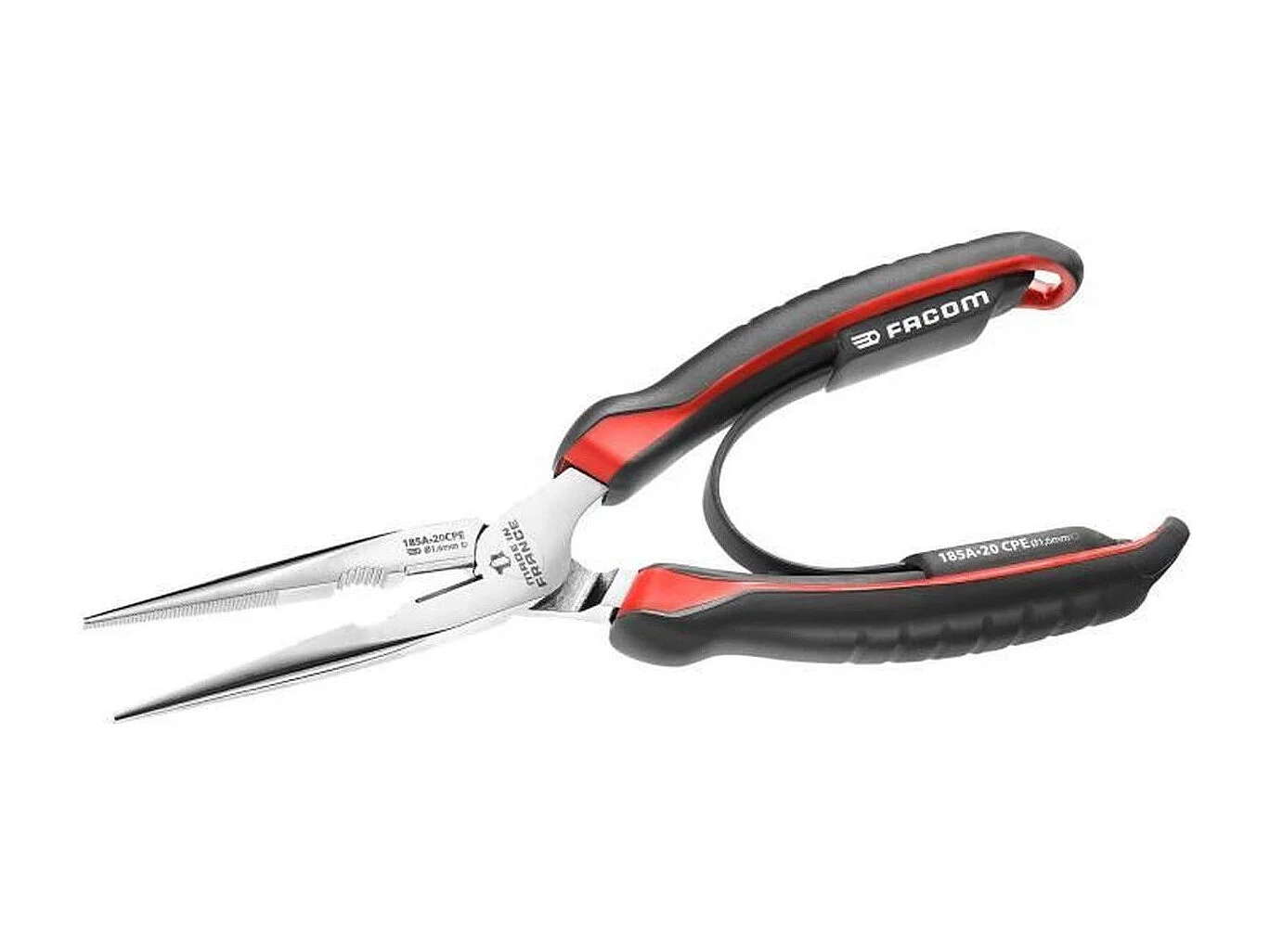 FACOM 185A.20CPEPB – Pince à becs demi-ronds 200 mm avec serre-tube