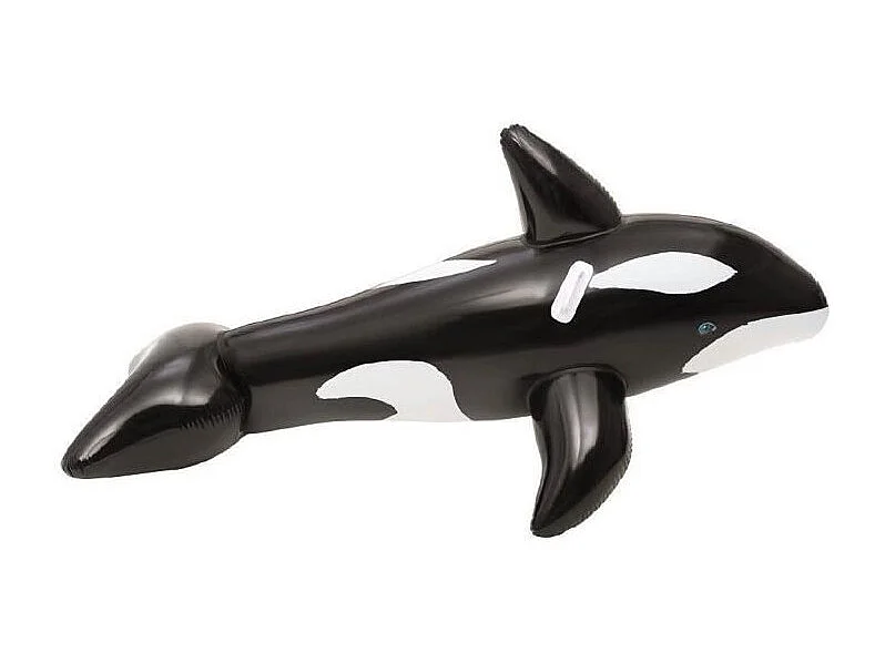 Reusachtige Rit-Op Walvis - 203 x 102 cm - Zwart - Bestway - Leuk opblaasbaar speelgoed voor kinderen en volwassenen