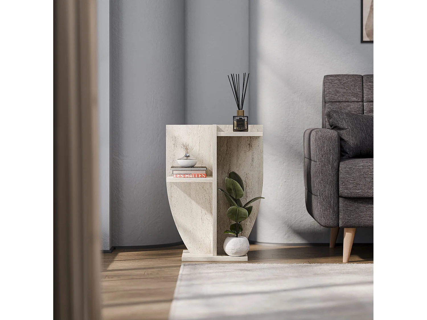 Ceki Plant Stand - Side End Table - H 62 cm x W 29 cm x D 29 cm