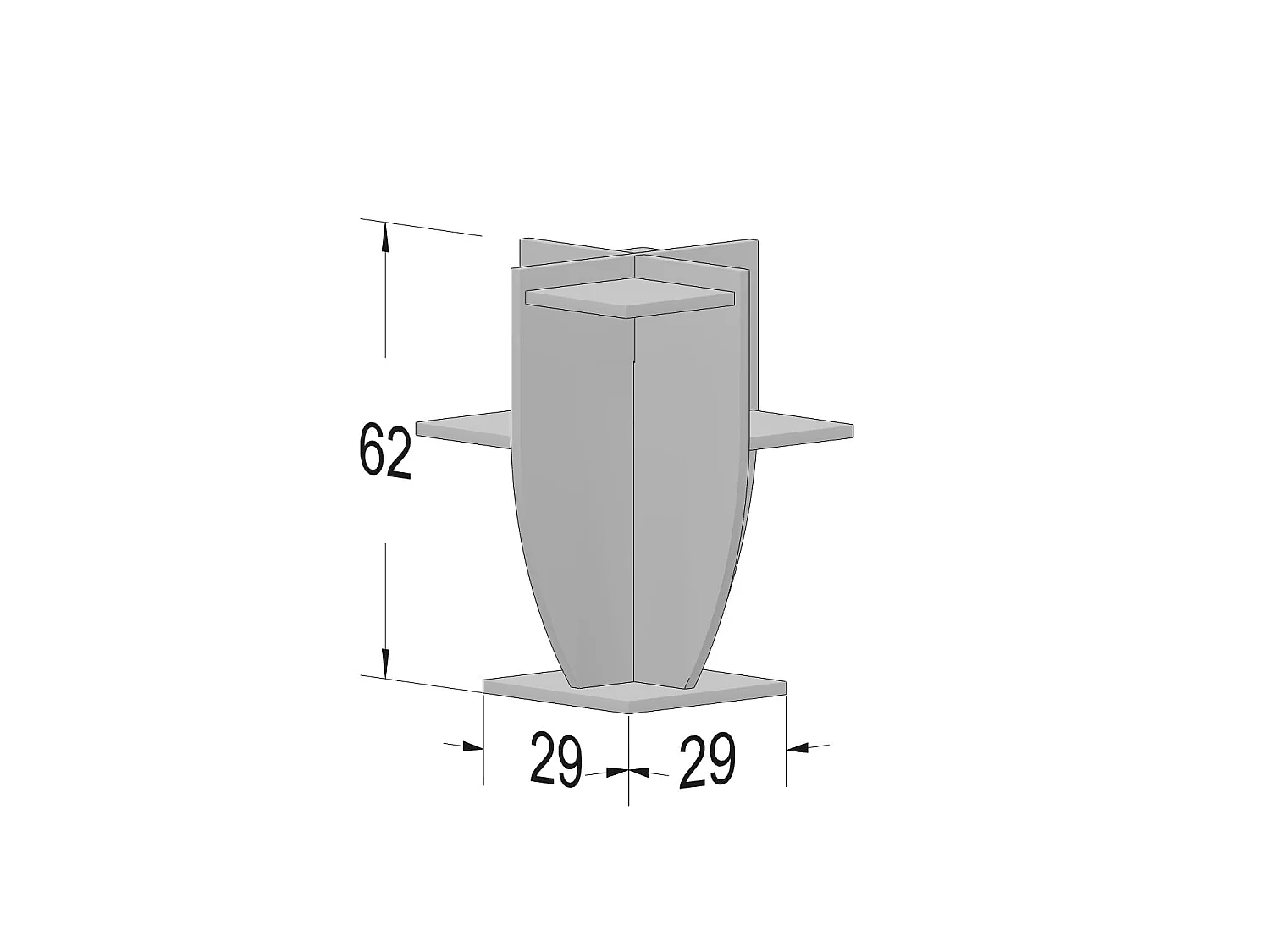 Ceki Plant Stand - Side End Table - H 62 cm x W 29 cm x D 29 cm
