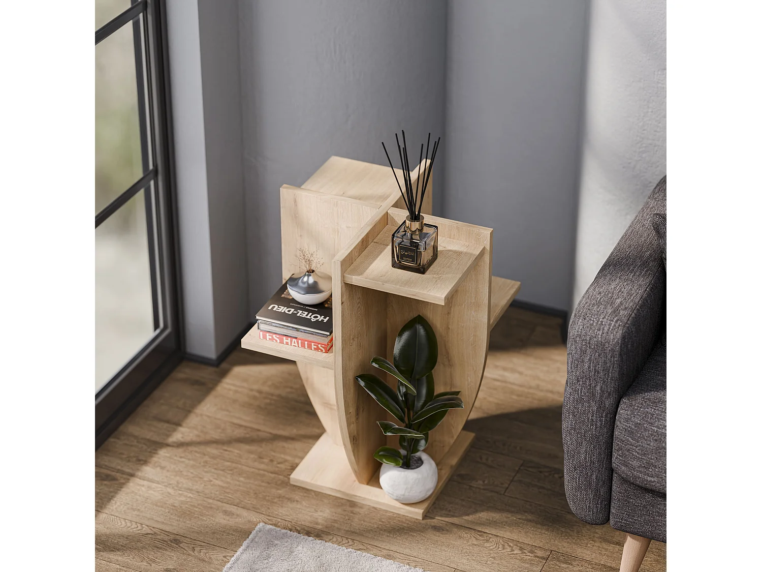 Ceki Plant Stand - Side End Table - H 62 cm x W 29 cm x D 29 cm