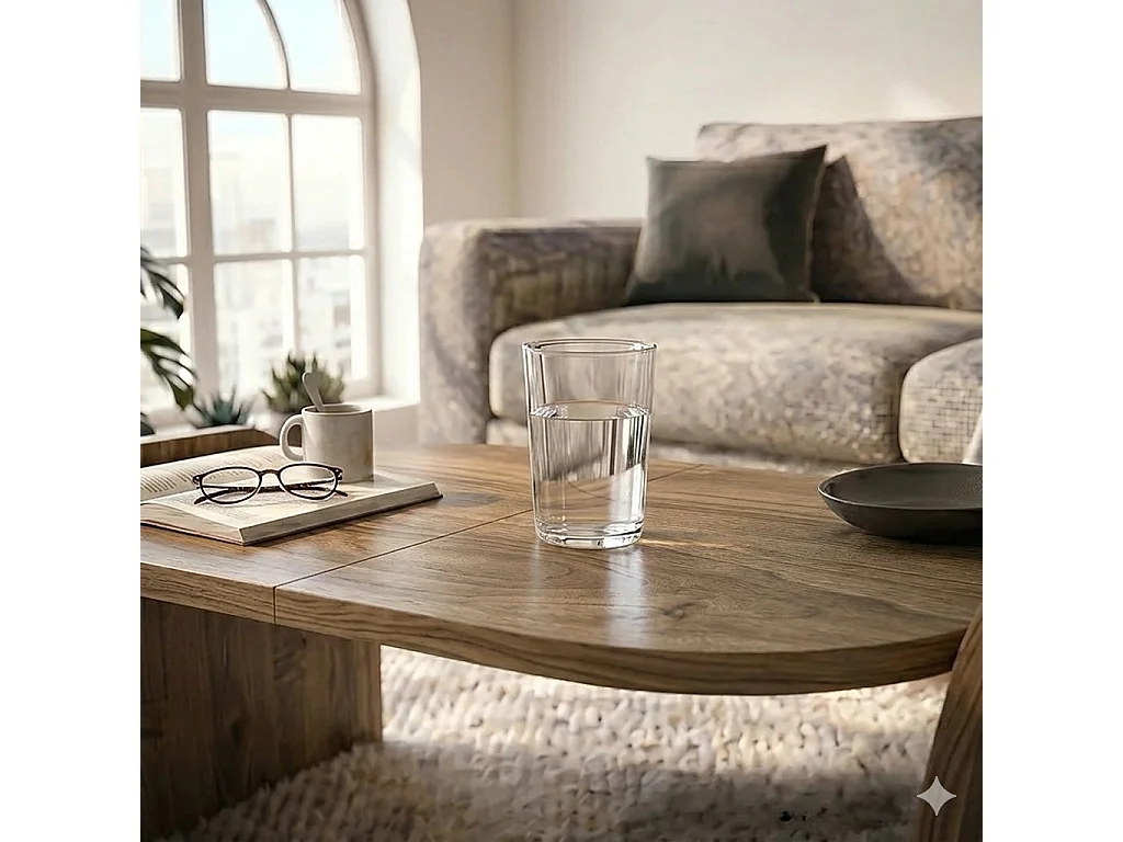 Monde 89 cm Table Basse - Design Modern - Montage Facile (Noyer)