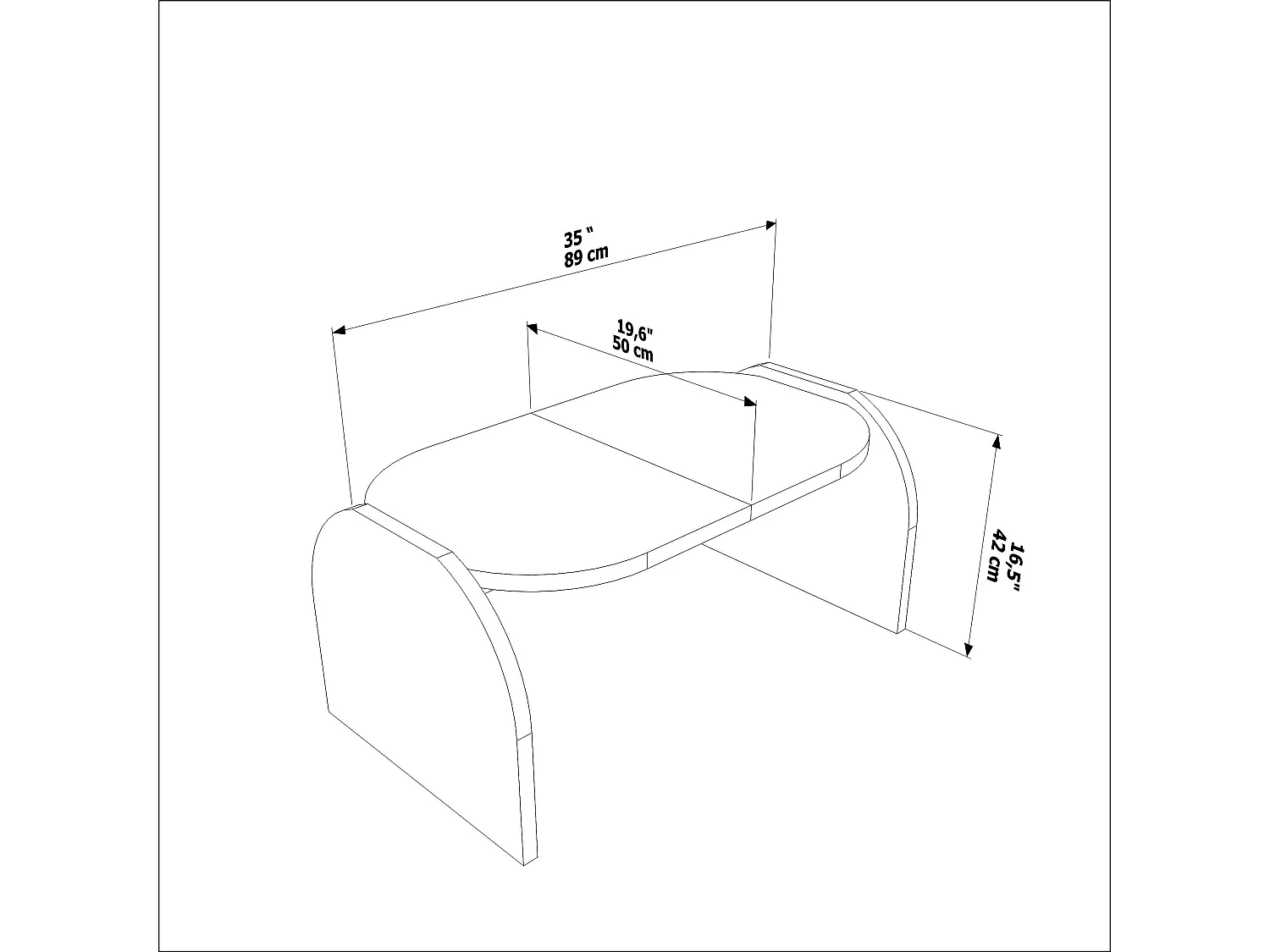 Monde 89 cm Table Basse - Design Modern - Montage Facile (Noyer)