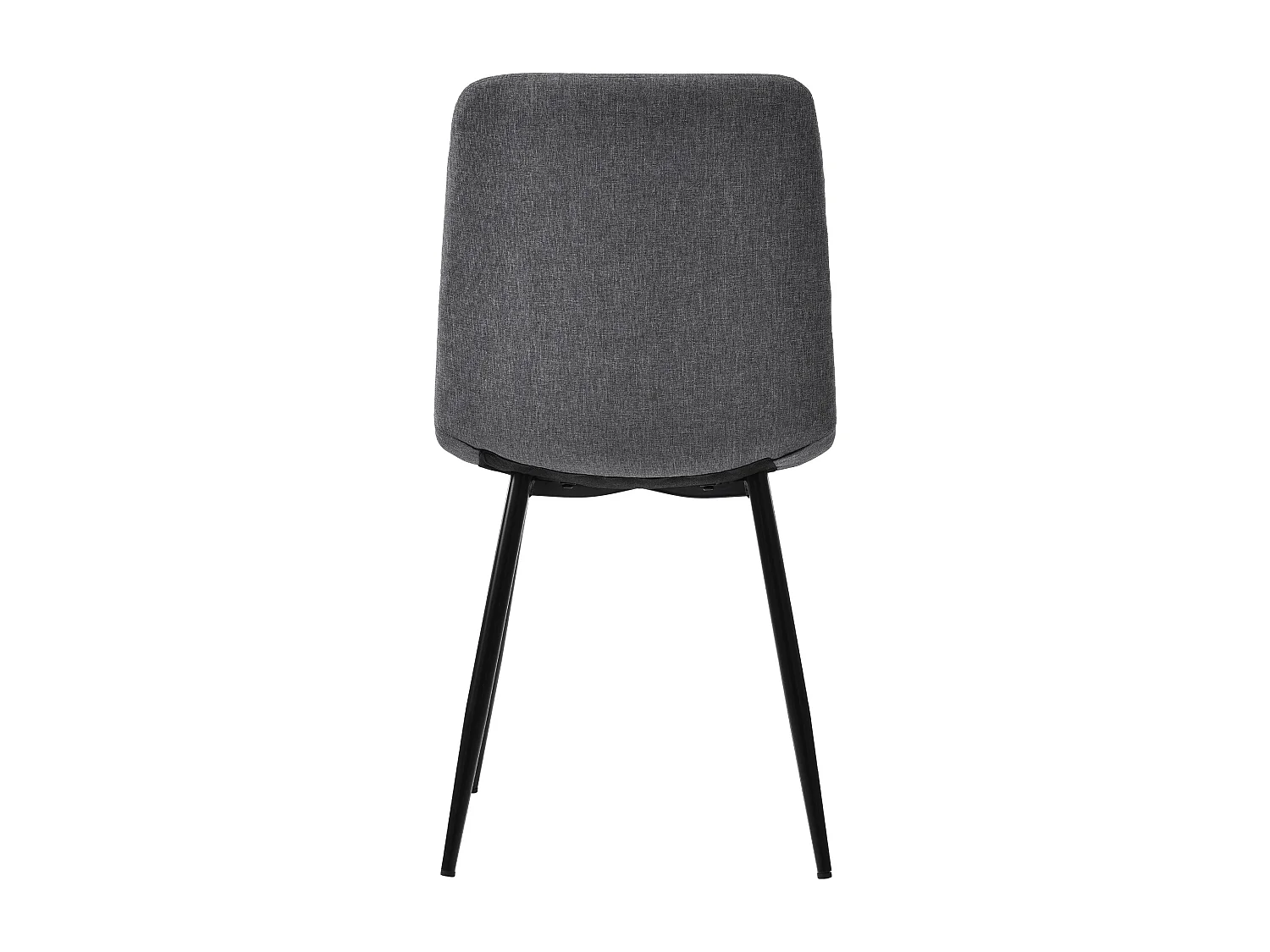 Set of 4 Dining Chairs - Metal Frame - Linen Fabric - Light Gray