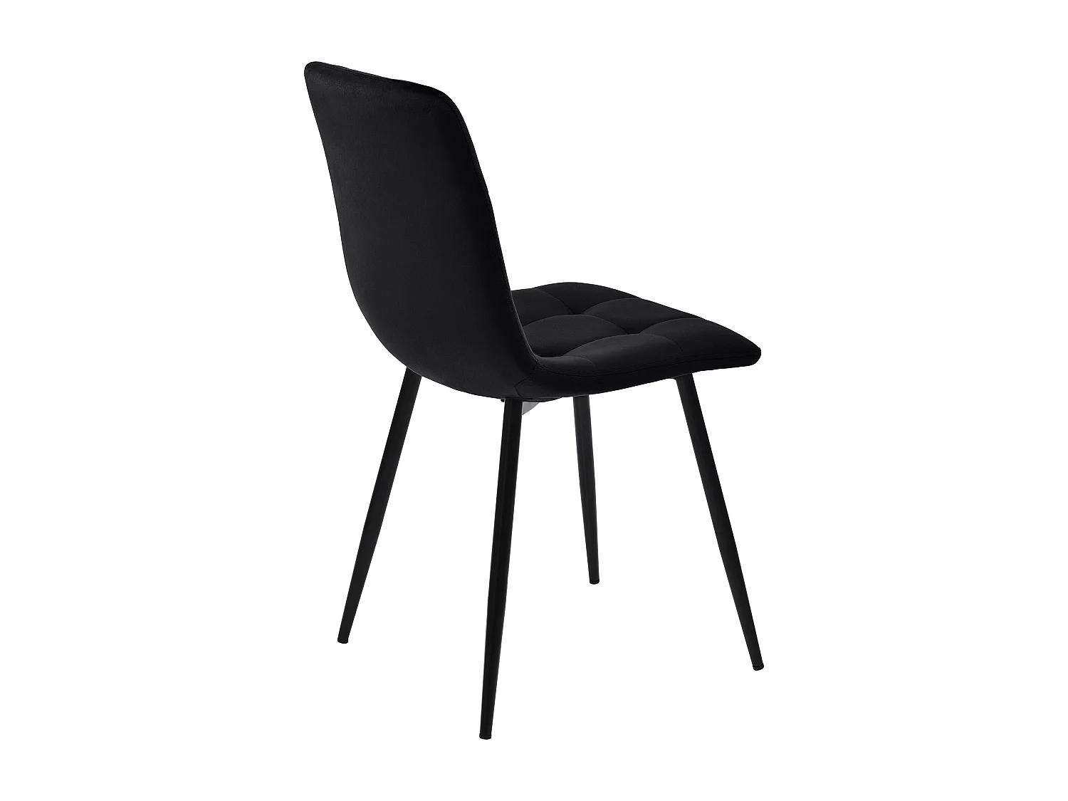 Set of 4 dining chairs - Metal frame - Velvet fabric - Black