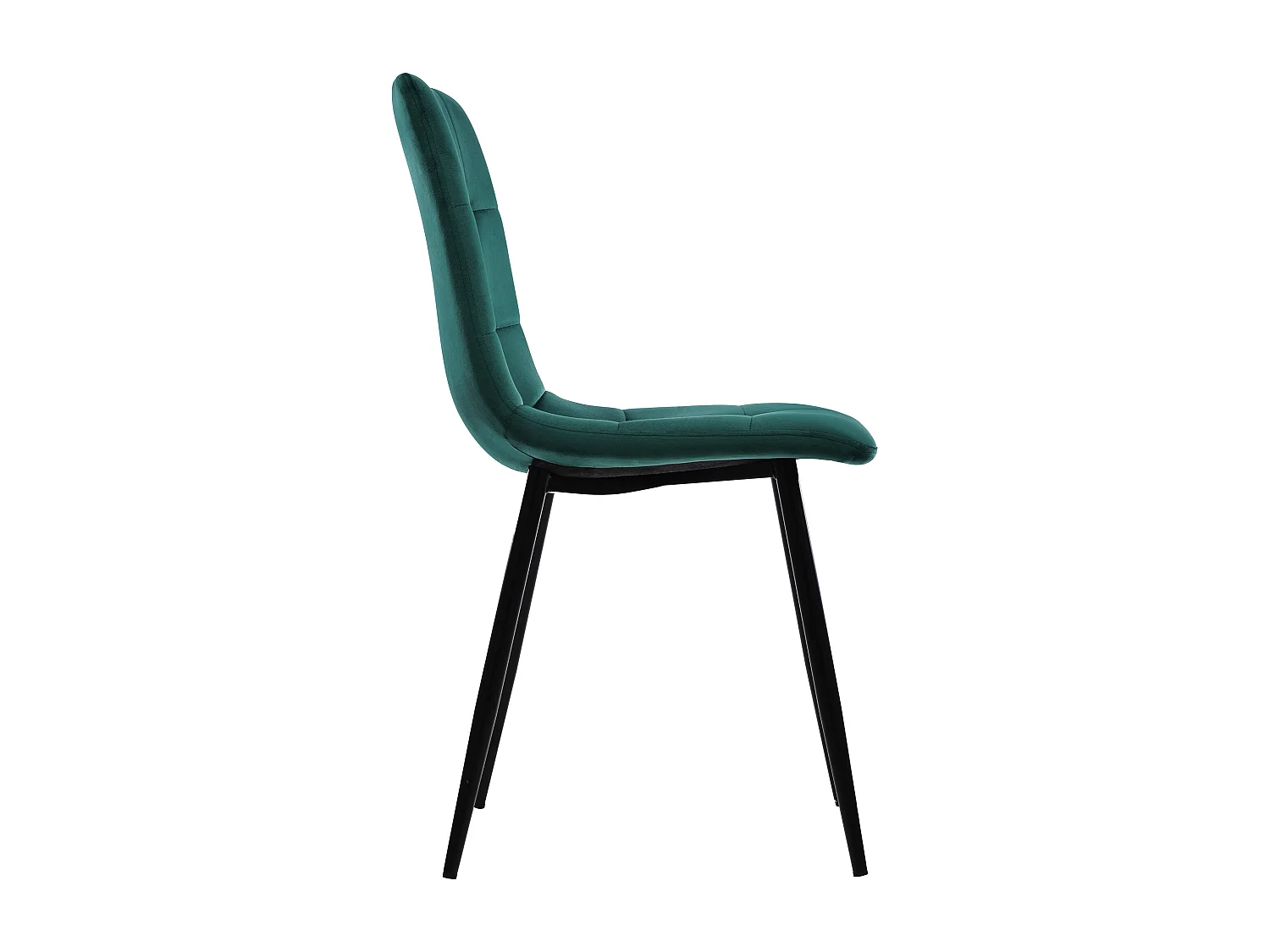 Set of 4 dining chairs - Metal frame - Velvet fabric - Green